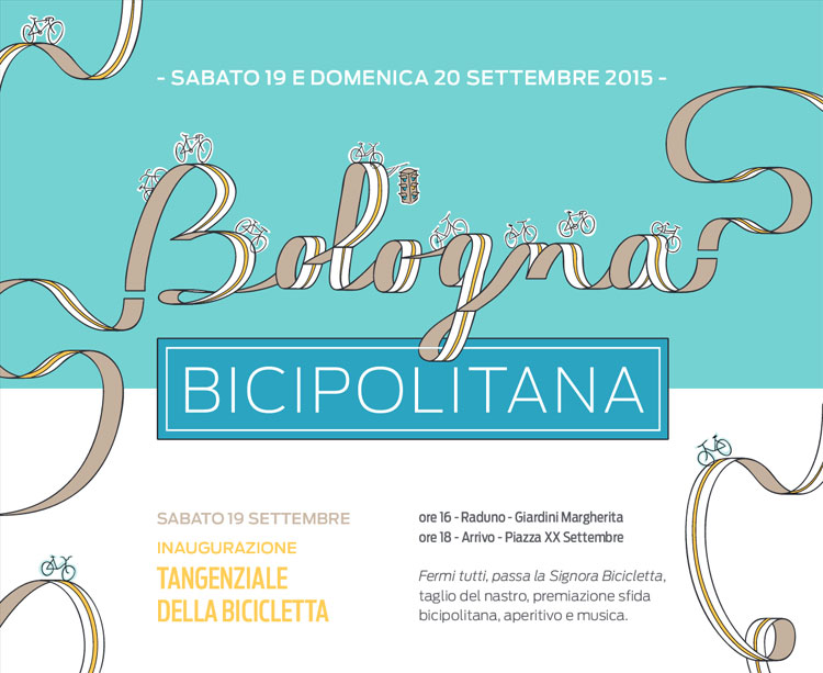 La locandina per la Bicipolitana e la Tangenziale delle Biciclette a Bologna
