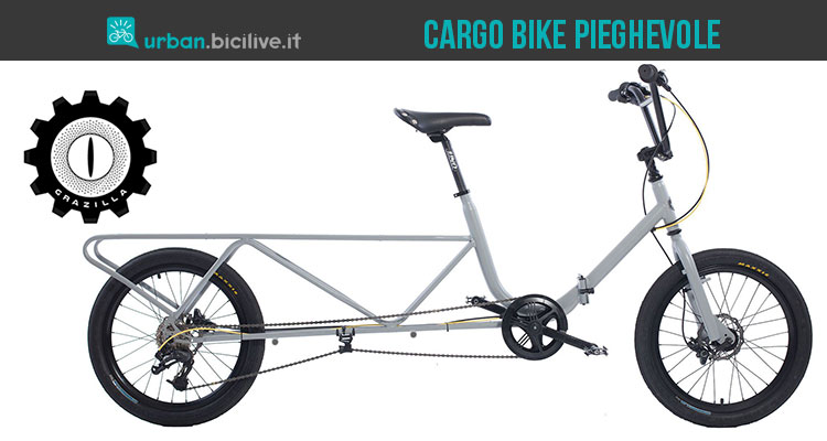 La foto promozionale per la cargo bike pieghevole Fabrica Grazilla Bus