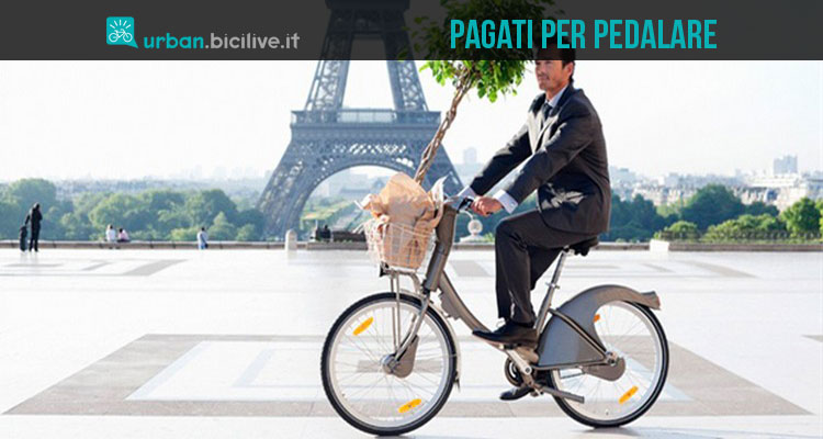 Una foto per i ciclisti francesi pagati per andare al lavoro in bicicletta