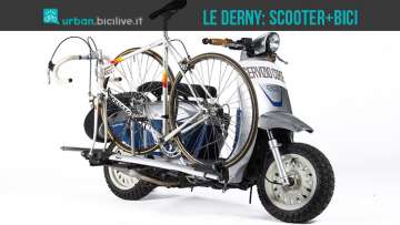 foto dello scooter Le Derny che trasporta una bici