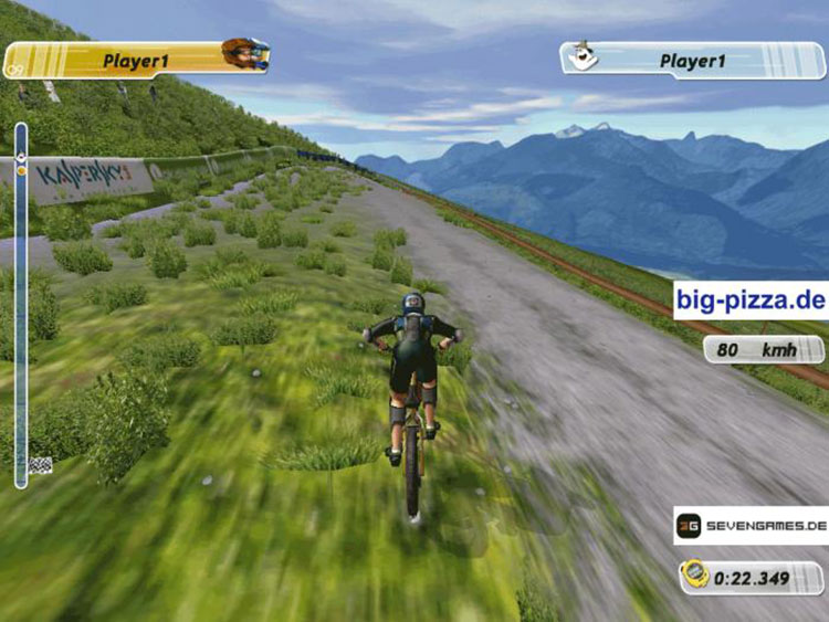 Un frame del videogioco Mountain Bike Challenge