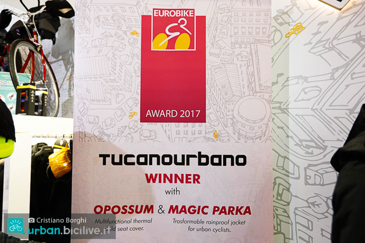 foto del premio conseguito a eurobike per magic parka e opossum