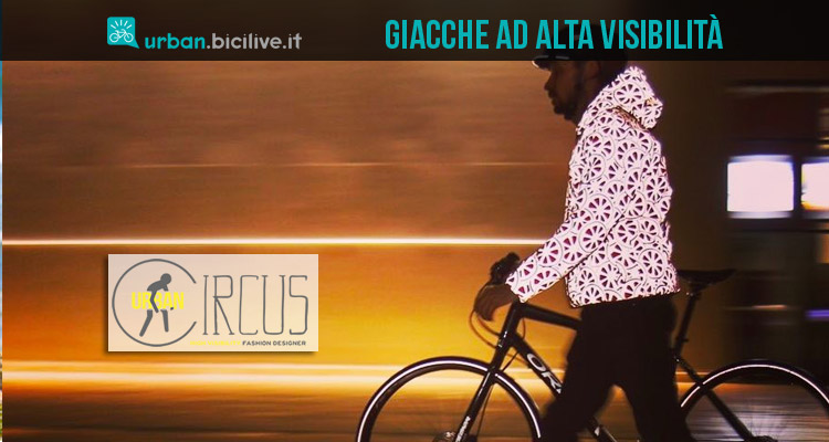 ciclista con giacca riflettente ad alta visibilità urban circus