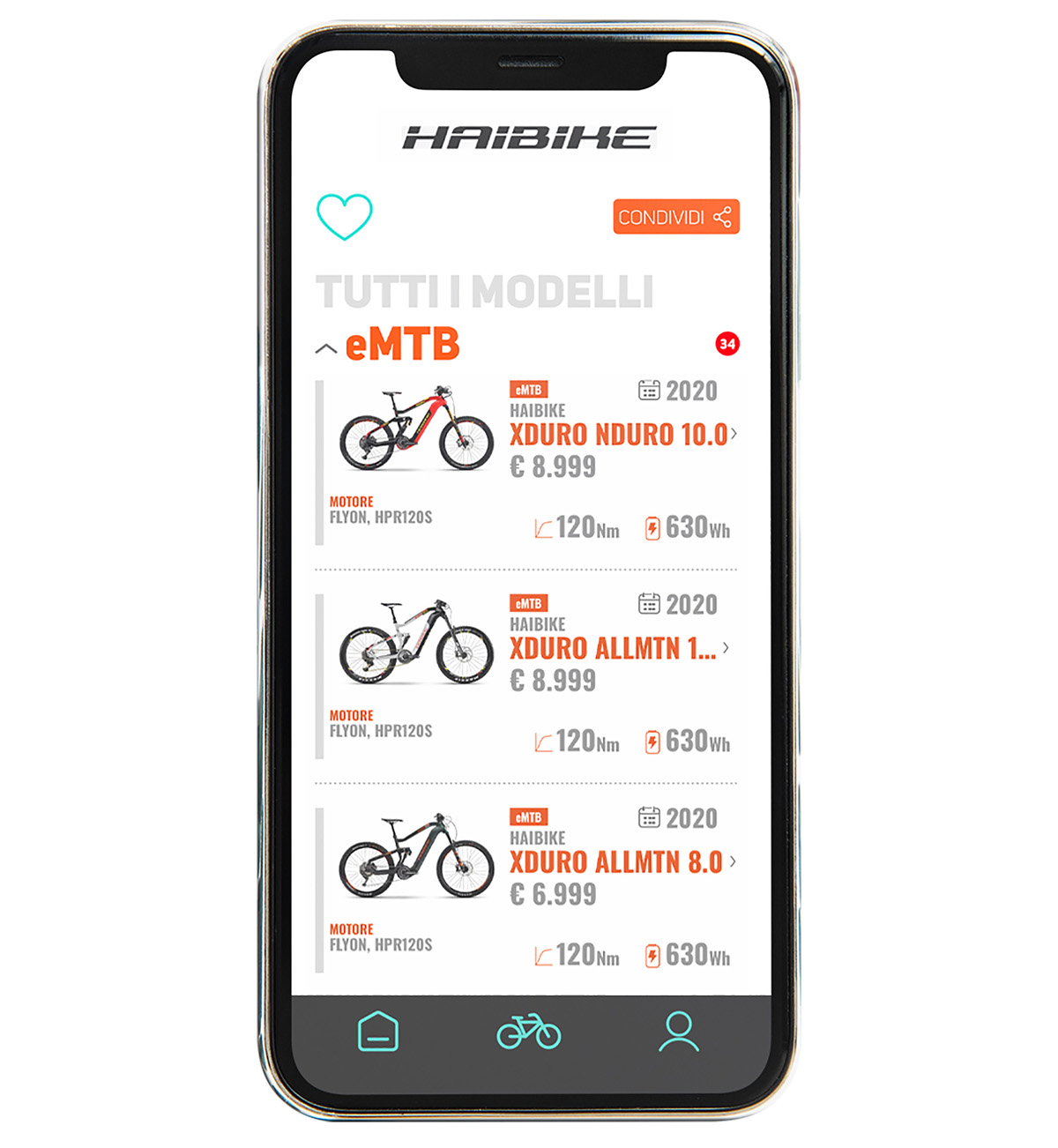 La nuova app per smartphone apple e android, utile a cercare l'ebike giusta