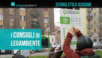 L'iniziativa di Legambiente GuidaMi per promuovere la mobilità leggera a Milano tramite dei cartelli