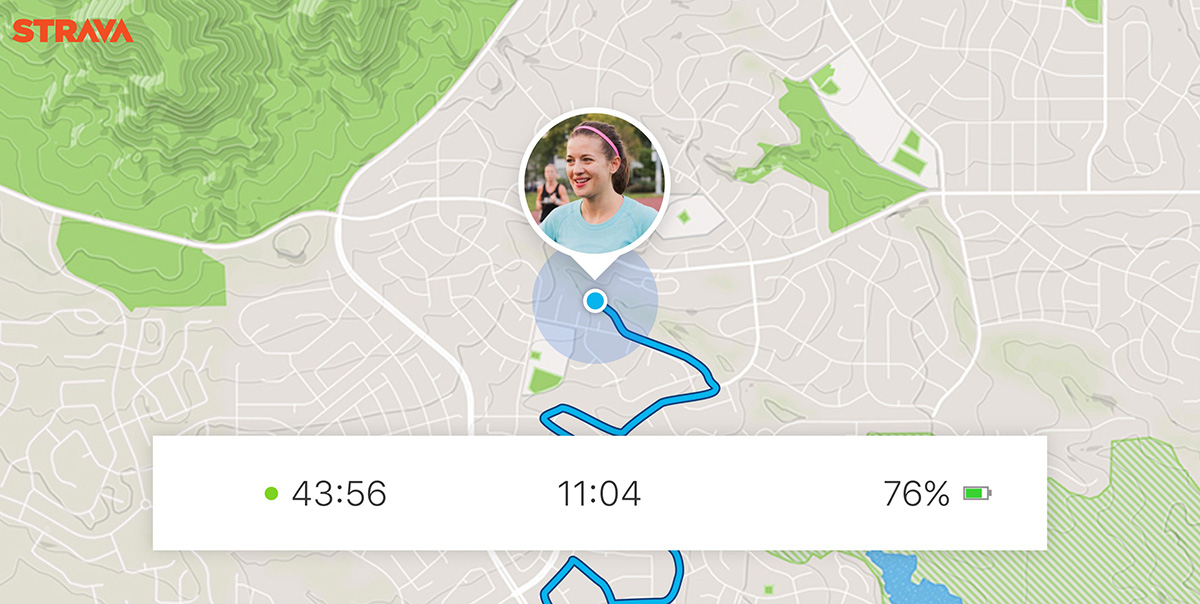 Uno screenshot del tracking di strada, l'app per ciclisti e corridori