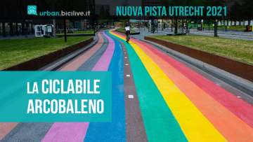 La nuova pista ciclabile arcobaleno inaugurata ad Utrecht nel 2021