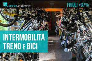 Cresce del 37% l'intermobilità treno e bici in Friuli