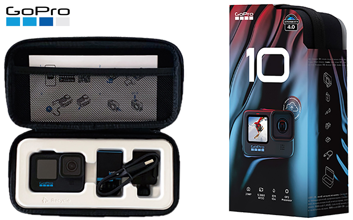 La confezione e la custodia della nuova videocamera GoPro Hero Black 10
