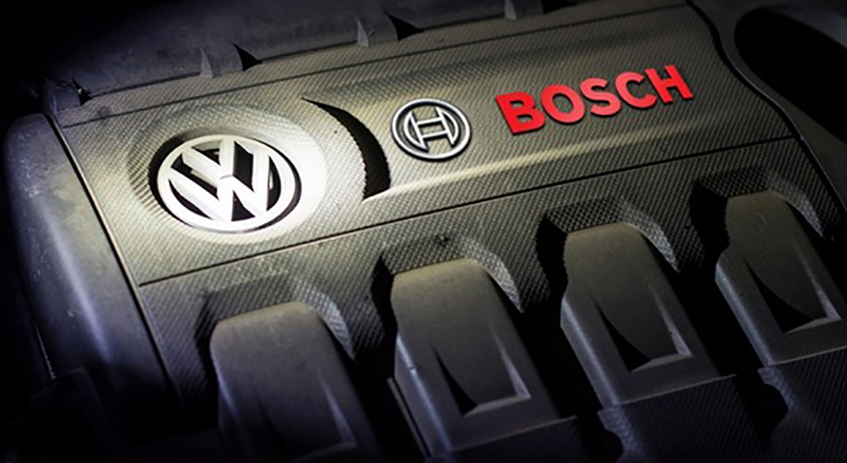 Dettaglio di una batteria creata in collaborazione tra Volkswagen e Bosch