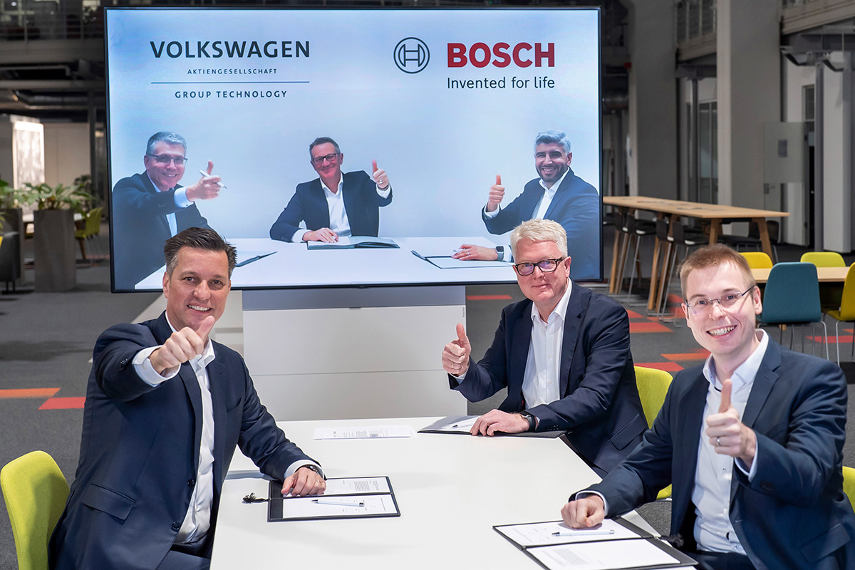 Uno scatto de board di amministrazione di Volkswagen e Bosch
