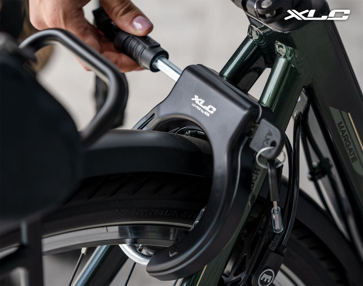 Dettaglio del nuovo lucchetto per biciclette XLC Fantomas II 2023